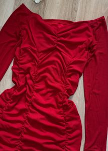 Mesh Red Bodycon Mini Dress