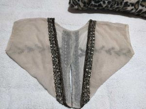 Designer Embellished Sheer Blouse/shrug