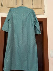 Elegant Teal Kurta with Subtle Print