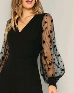 Chic Black Jumpsuit with Star Sleeves