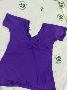 V-Neck Purple T-shirt
