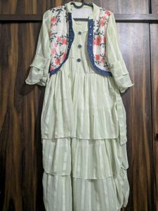 Pista Layered Dress with Floral Jacket