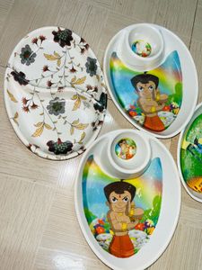Kids Cartoon Divided Plates