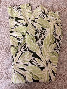 Leaf Print Wide Leg Pants