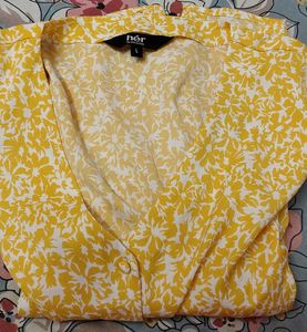 Chic Yellow Floral Button-Up top