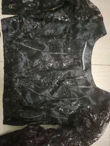 Elegant Black Sequin Embroidery Lehenga