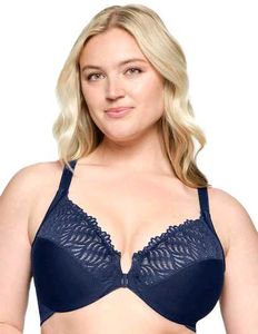 Glamorise Elegant Lace Trim Bra - Navy Blue