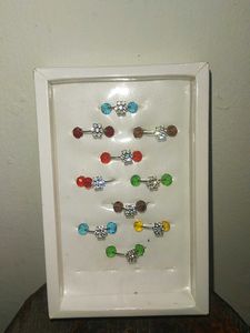 Vibrant Crystal Nose Rings Set