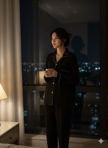 Elegant Black nightwear shirt