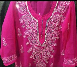 Beautiful Pink Embroidered Kurta