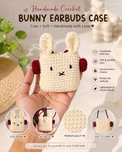 ✨ Handmade Crochet Bunny Earbuds Case 🐰| urgent s