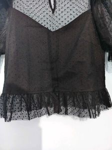 Black Polka Dot Sheer Sleeve 🌶️
