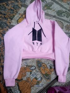 girl BTS Logo Pink Hoodie
