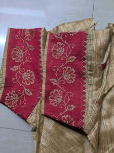 Golden Readymade Saree Blouse