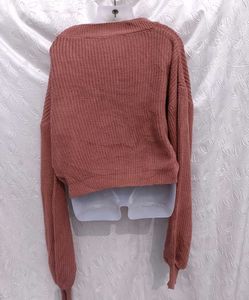 Stylish V-neck Knit Sweater 🤍