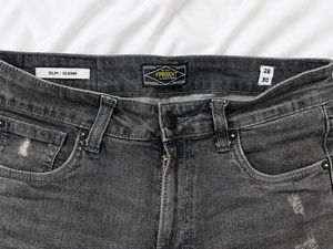 JACK &amp; JONES PRODUKT Slim Glenn Grey Distressed Je