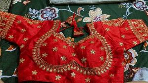 Red Embroidered Blouse