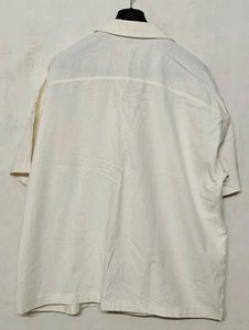 Men's off white oversized Short Sleeve Shirt
