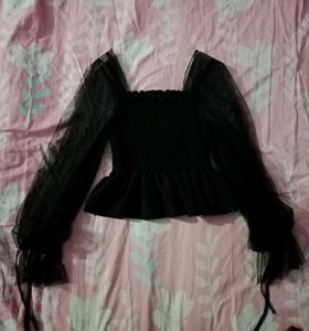 Black Peplum Top
