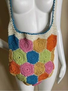 Boho Hexagon Crochet Shoulder Bag
