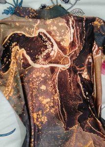 🤎✨ MOCHA MARBLE — Luxe Abstract Print Midi Dres