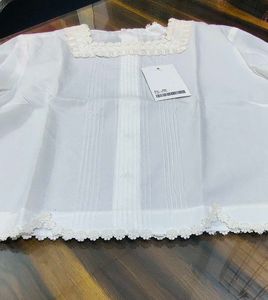 Fab White Cropped Long Sleeve Top