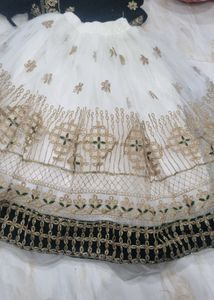 Elegant White & Gold Lehenga