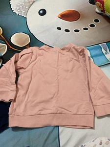 Kids peach Fullsleeves with polo tshirt