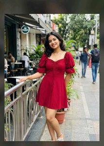 Chic Red Puff Sleeve Mini Dress