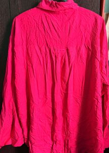 Vibrant Pink Button-Up Shirt