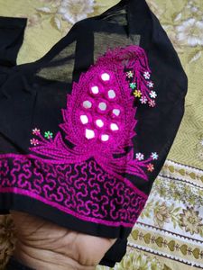34 size Black Embroidered blouse