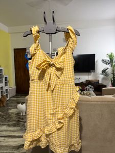 Cute Yellow Gingham Dress