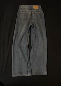 Wide Leg Blue Denim Jeans