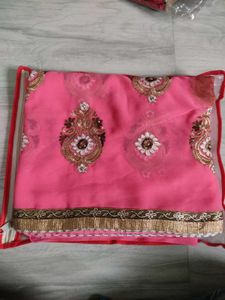 Beautiful Pink Embroidered Saree
