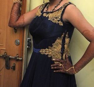 Elegant Navy Blue Gown..