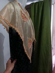 New Stone Work Party Wear Poncho Cap