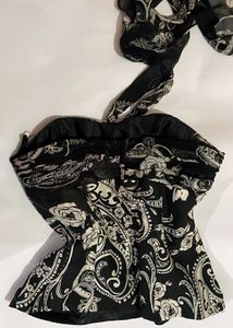 retro Black &amp; White Paisley Halter Top