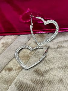 Sparkly Heart Hoop Earrings