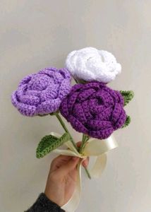 Handmade Crochet Rose Bouquet