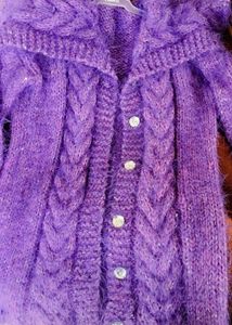 purple knit cardigan