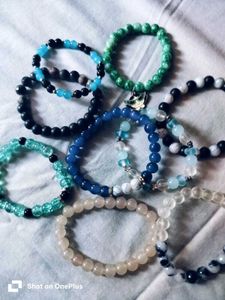 Set of 9 Beaded Bracelets stack