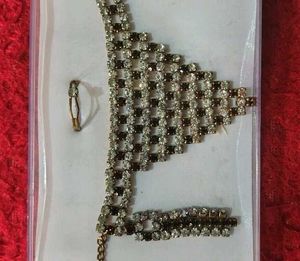 Stunning Rhinestone Jewelry Set with Ring