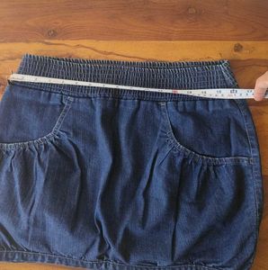 Denim Mini Skirt with free top/ t-shirt