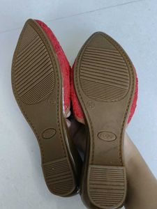 Red Embroidered Juttis - Royal Collection