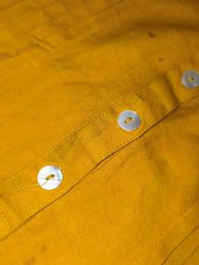 Yellow Kurta with Blue Geometric Print shout kurt