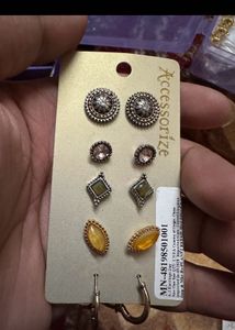 Charming Stud Earrings 5 Sets for Women sealed pac