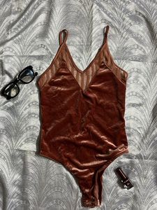 Velvet body suit Top