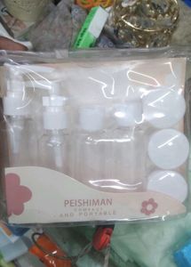 Travel Size Pump Bottle and Jar Set