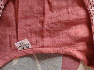 Pretty Peach Pink Ethnic Kurti Set.