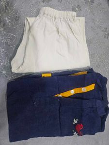 Cute Giraffe &amp; Bird Print Kurta Set